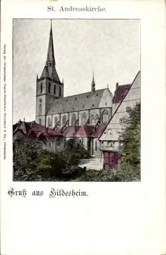 Ak Hildesheim in Niedersachsen, St. Andreaskirche, Gruß aus  Verlag Grosskopf & Co.
