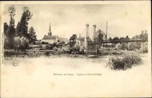 Ak Joigny Yonne, Eglise, Pont de Cézy, Fluss, Umgebung von Joigny