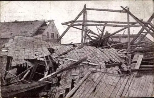 Ak Chemnitz in Sachsen, Sturm-Katastrophe 1916, Zerstörte Dächer