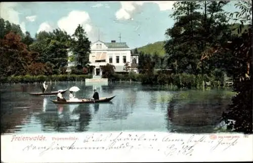 Ak Bad Freienwalde an der Oder, Papenmühle, Ruderboote