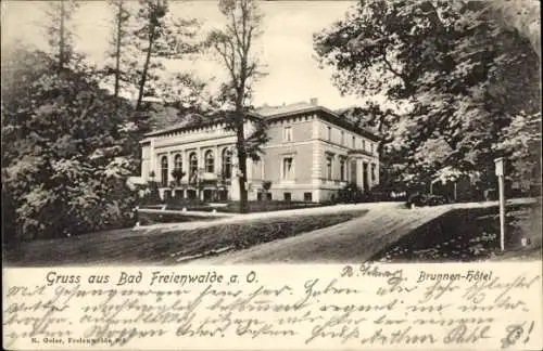 Ak Bad Freienwalde an der Oder, Brunnnenhotel, Straßenansicht