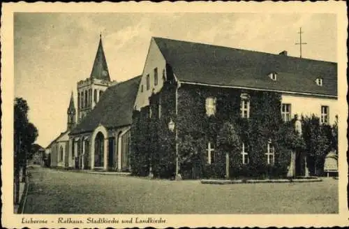 Ak Lieberose in Brandenburg, Rathaus, Stadtkirche, Landkirche
