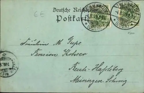 Ak Bad Freienwalde an der Oder, Luftaufnahme  Häuser, Bäume, Mondschein