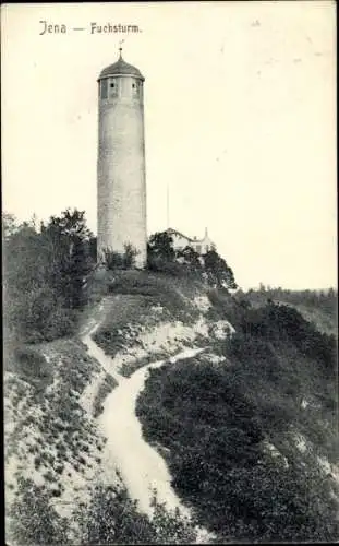 Ak Jena in Thüringen, Fuchsturm,  Aussichtsturm, Natur, Weg