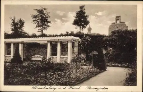 Ak Brandenburg an der Havel, Rosengarten