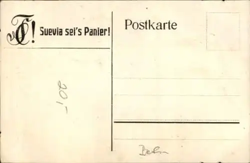 Studentika Scherenschnitt Ak Berlin, Corps Suevia, Studenten