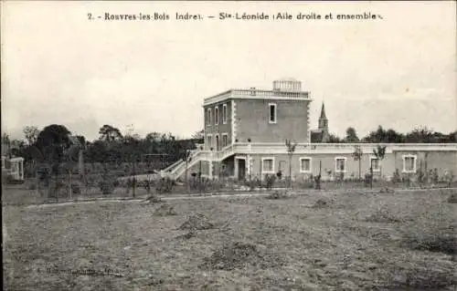 Ak Rouvres les Bois Indre, Sainte Leonide, Aile droite et ensemble