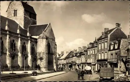 Ak Isigny sur Mer Calvados, Kirche, Rue Emile Demagny
