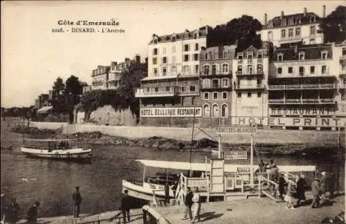 Ak Dinard Ille et Vilaine, Küste von emerald, Ankunft in  Hotels, Restaurant, Schiffe