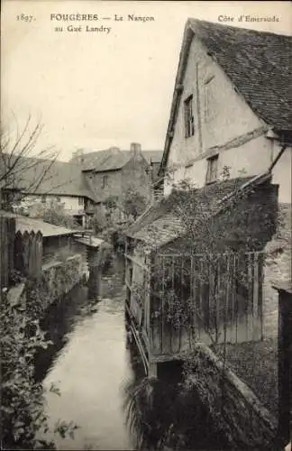 Ak Fougères Ille et Vilaine, Historische Ansicht, Flusslandschaft, Gebäude, Côte d'Emeraude