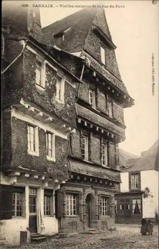 Ak Carhaix Finistère, Altbauwerke, Straße Pave, Stadtansicht, r Stil
