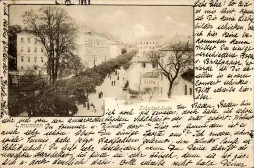 Ak Gmunden in Oberösterreich, Schulgebäude