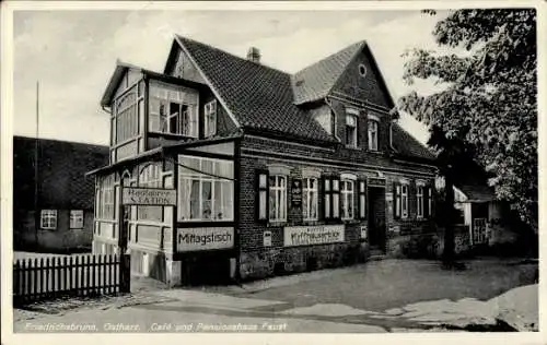 Ak Friedrichsbrunn Thale im Harz, Café und Pensionshaus Paul Faust, Kaiser Wilhelm Str. 18