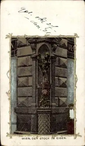 Ak Wien 1 Innere Stadt, Wasserbrunnen, Statue, Pflanze, Historische Architektur