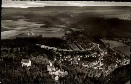 Ak Mühringen Horb am Neckar, Schloss Hohenmühringen, Fliegeraufnahme