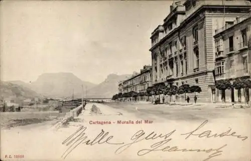 Ak Cartagena Murcia Spanien, Muralla del Mar
