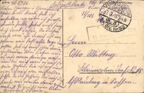 Künstler Ak Berméricourt Marne, Straßenpartie 1. WK