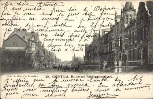 Ak Courtrai Kortrijk Westflandern, Boulevard Vandenpeereboom