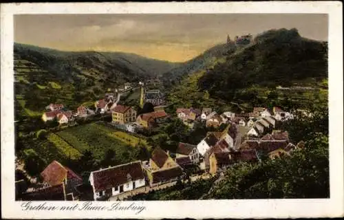 Ak Grethen Bad Dürkheim, Gesamtansicht mit Ruine Limburg