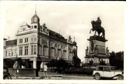 Foto Ak Lázně Poděbrady Bad Podiebrad Region Mittelböhmen, Občanská záložna, Denkmal