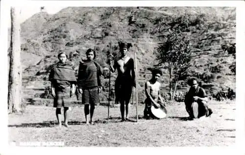Foto Ak Philippinen,, einheimische Bambustänzer