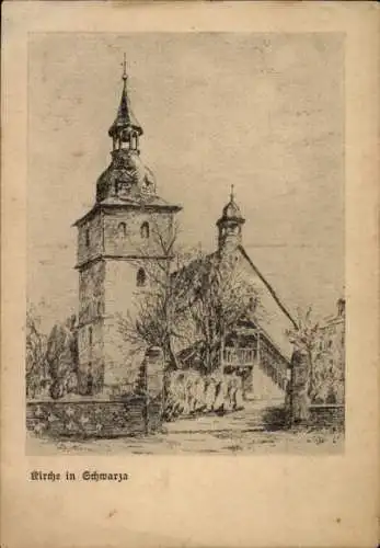 Künstler Ak Schwarza Rudolstadt, Kirche