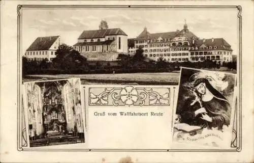 Ak Reute Bad Waldsee, Kloster, Wallfahrtsort, Schwester Elisabetha, Kirche, Innenansicht