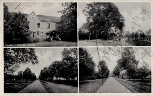 Ak Lieske Bahnsdorf Neu-Seeland, Gasthof Domke, Straßenpartie