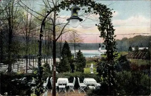 Ak Berlin Zehlendorf, Wirtshaus Krumme Lanke am Grunewald, Inh. Ernst Patermann, Terrasse