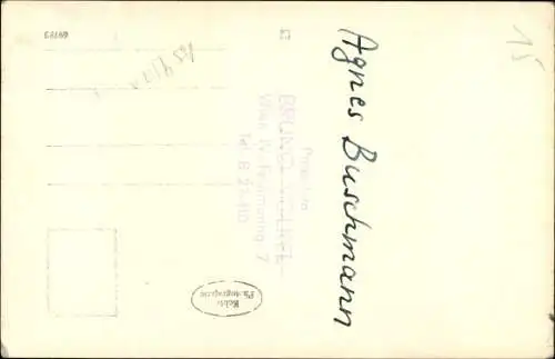 Foto Ak Agnes Buschmann, Künstler, Opernszene, Wien