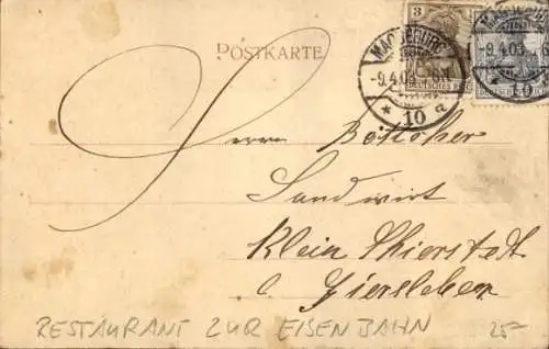 Ak Magdeburg Neustadt, Restaurant zur Eisenbahn