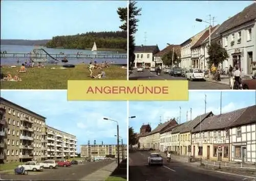 Ak Angermünde in der Uckermark, Freibad am Wolletzsee, Rosenstraße, Georg-Wolff-Str.