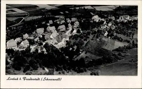 Ak Lombach Loßburg im Schwarzwald, Luftaufnahme, Häuser, Landschaft, Schwarzwald