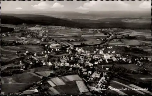 Ak Rodt Loßburg im Schwarzwald, Luftaufnahme, Schwarzwald, Landschaft, Häuser, Felder, Wolken