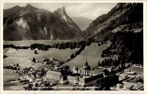 Ak Ettal Oberbayern, Kloster, Benediktinerabtei, Fliegeraufnahme