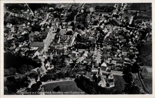 Ak Allersberg in Mittelfranken, Luftaufnahme von  viele Häuser, Grünflächen, Straßen