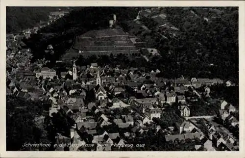 Ak Schriesheim an der Bergstraße, Luftaufnahme von  Bergstraße, n Gebäuden
