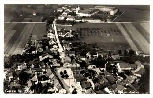 Ak Gars am Inn Oberbayern, Luftaufnahme