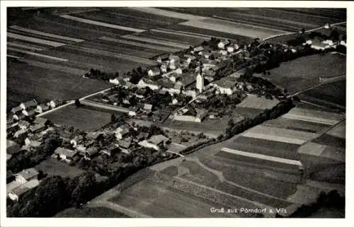 Ak Pörndorf an der Vils Aldersbach in Niederbayern, Luftaufnahme