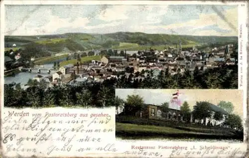 Ak Werden Essen im Ruhrgebiet, Panorama, Restaurant Pastoratsberg, L. Scheidtmann