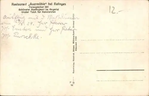 Ak Ratingen Nordrhein Westfalen, Auermühle