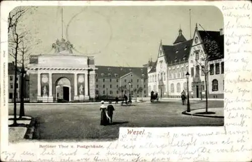 Ak Wesel am Niederrhein, Berliner Thor, Postgebäude