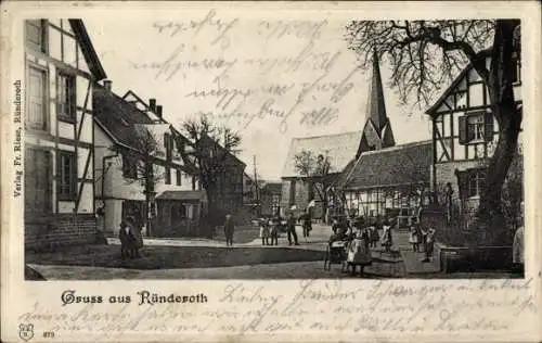 Ak Ründeroth Engelskirchen im Oberbergischen Kreis, Straßenpartie, Kirche, Anwohner