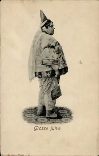 Judaika Ak Jüdin in Volkstracht, Porträt