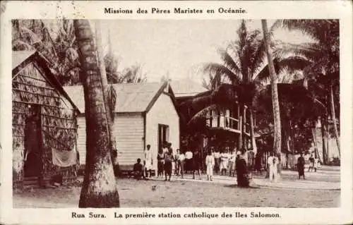 CPA Missios des Peres Maristes en Oceanie, Rua Sura, Premiere station catholique des Iles Salomon