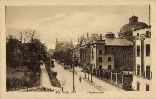 Ak Bytom Beuthen Oberschlesien, Stadttheater