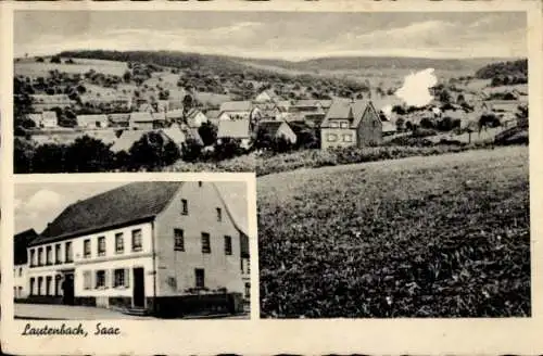 Ak Lautenbach Ottweiler im Saarland, Gesamtansicht, Gasthof zum Krug