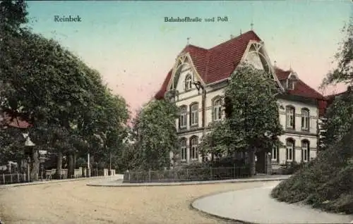 Ak Reinbek in Schleswig-Holstein, Bahnhofstraße und Post