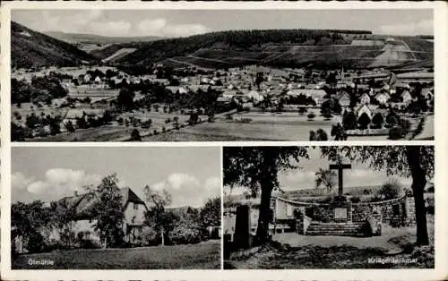 Ak Schweppenhausen in der Pfalz, Gesamtansicht, Ölmühle, Kriegerdenkmal