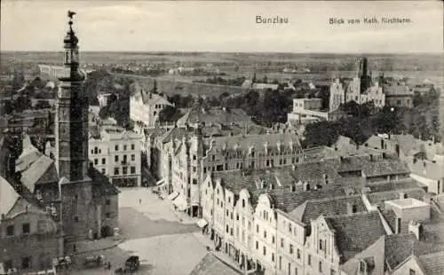 Ak Bolesławiec Bunzlau Schlesien, Blick vom Kath. Kirchturm